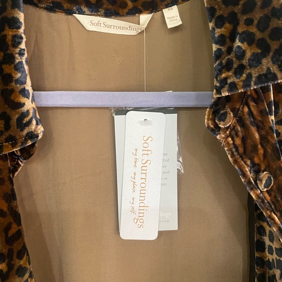 Soft Surroundings Silk Velvet Cheetah Print Jacket Tunic XS NWT - Picture 10 of 15
